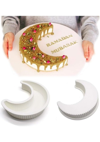 Hilal Ay Şekli Silikon Kek Tava, Ayışığı Sonata Mousse Kek Ekmek Pizza Pişirme Kalıp Mutfak Bakeware Araçları (Yurt Dışından)