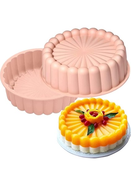Silikon Charlotte Kek Tava - 7.7 Inç Yuvarlak Kek Kalıpları, Çilekli Kurabiye Cheesecake Brownie Tart Pie Için Yeniden Kullanılabilir Yuvarlak Pişirme Kalıpları (Yurt Dışından)