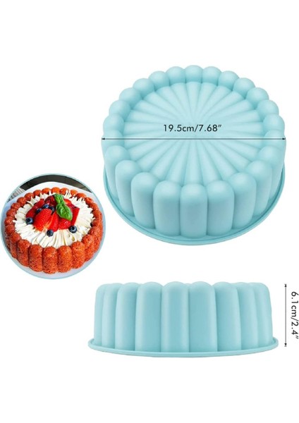 Silikon Charlotte Kek Tava - 7.7 Inç Yuvarlak Kek Kalıpları, Çilekli Kurabiye Cheesecake Brownie Tart Pie Için Yeniden Kullanılabilir Yuvarlak Pişirme Kalıpları (Yurt Dışından) fiyatları