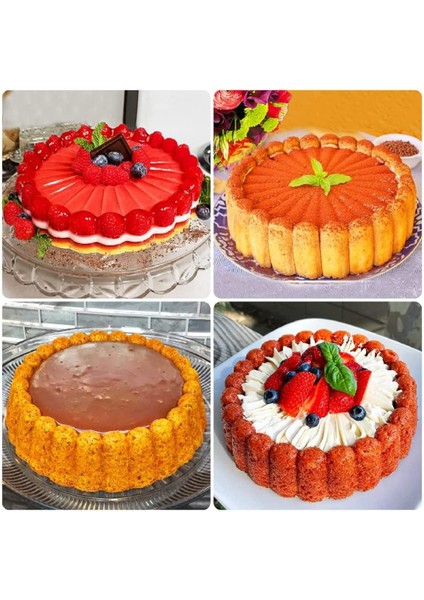 Silikon Charlotte Kek Tava - 7.7 Inç Yuvarlak Kek Kalıpları, Çilekli Kurabiye Cheesecake Brownie Tart Pie Için Yeniden Kullanılabilir Yuvarlak Pişirme Kalıpları (Yurt Dışından) modelleri