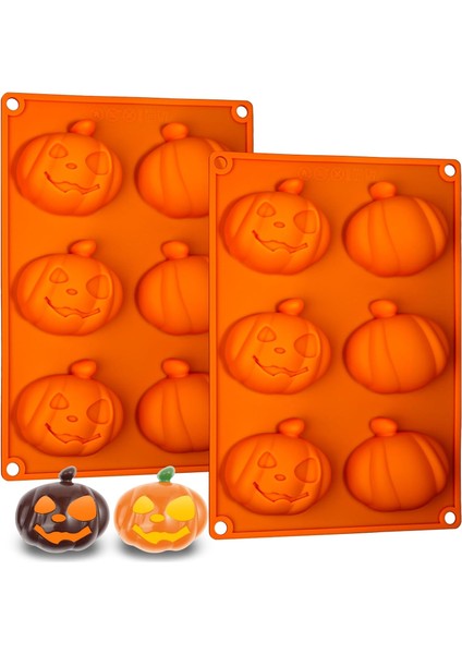 Sıcak Kakao Bombası Için Balkabağı Silikon Kalıp, 6 Boşluklu Jack-O-Lantern Kalıp Sıcak Çikolata Bombası, Cupcake, Jöle, Çikolata Pişirme Için Cadılar Bayramı Balkabağı Kalıbı (2'l (Yurt Dışından)