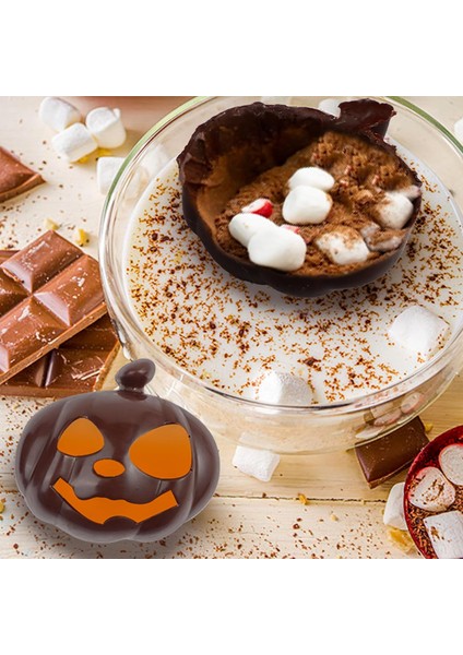 Sıcak Kakao Bombası Için Balkabağı Silikon Kalıp, 6 Boşluklu Jack-O-Lantern Kalıp Sıcak Çikolata Bombası, Cupcake, Jöle, Çikolata Pişirme Için Cadılar Bayramı Balkabağı Kalıbı (2'l (Yurt Dışından)