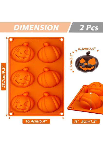 Sıcak Kakao Bombası Için Balkabağı Silikon Kalıp, 6 Boşluklu Jack-O-Lantern Kalıp Sıcak Çikolata Bombası, Cupcake, Jöle, Çikolata Pişirme Için Cadılar Bayramı Balkabağı Kalıbı (2'l (Yurt Dışından)