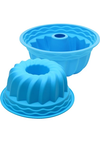 Paket Mavi Silikon Jello Kalıpları 9 Inç, Pişirme Için Kek Kalıpları, Kullanışlı Yivli Tüp Kek Pişirme Kalıpları, Pişirme Jöle Için Silikon Kek Tavaları, Pound Kek, Jelatin (Yurt Dışından)
