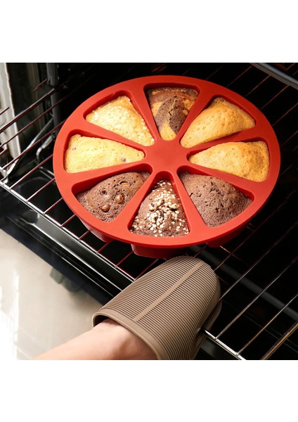 8 Kavite Silikon Porsiyon Kek Kalıbı Üçgen Kavite Kek Tava Sabun Kalıp Pizza Dilimleri Scone Pişirme Kalıpları Dıy Mutfak Pişirme Aracı Şükran Günü Noel Partisi Için (Yurt Dışından) fırsatları