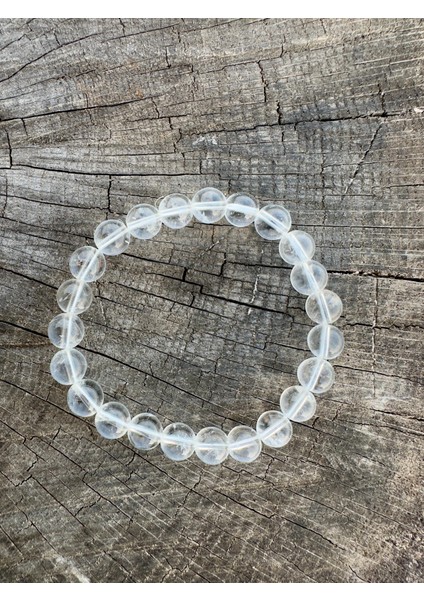 Doğaltaş 8 mm Kristal Kuvars Taşı Bileklik Aa Kalite fırsatları