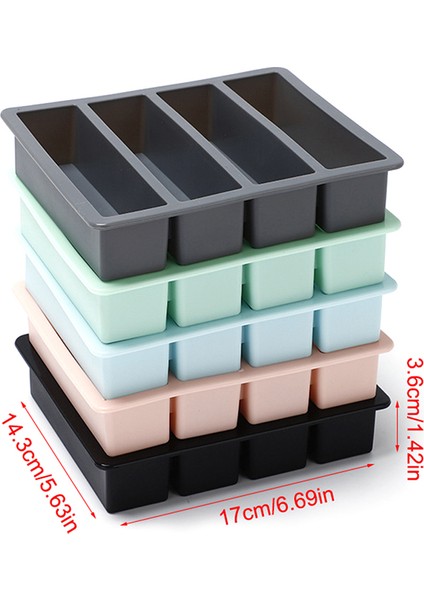 1 Adet 4 Izgara Uzun Şerit Silikon Buz Küpleri Kare Tepsi Kalıp Dıy Toksik Olmayan Dayanıklı Şarap Buz Küpü Yaratıcı Küp Buz Kalıp (Yurt Dışından) fiyatları