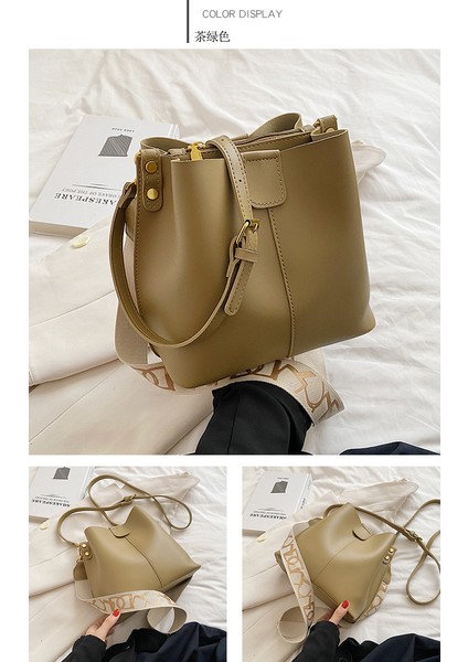 Kova Çantası, Üst Düzey ve Zarif Kadın Omuz Çantası 2024 Yeni Kore Tarzı Kadın Çantası, Modaya Uygun ve Şık Çapraz Çanta (Yurt Dışından)