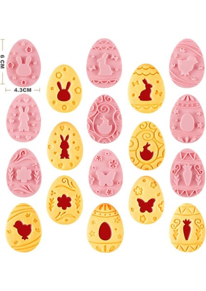 9 Parça Sevimli Paskalya Kurabiye Kesici Set Pişirme Kurabiye Kalıbı Basın Paskalya Yumurtaları Kurabiye Kalıbı Seti Mutfak Aletleri Plastik Kurabiye Pulları (Paskalya B) (Yurt Dışından)