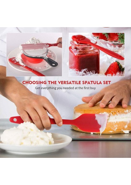 Silikon Spatula Seti - Kırmızı 6 Parça Paslanmaz Çelik Çekirdekli Yapışmaz Kauçuk Spatula - Pişirme, Pişirme ve Karıştırma Için Isıya Dayanıklı Spatula Mutfak Gereçleri Seti (Yurt Dışından) fiyatları