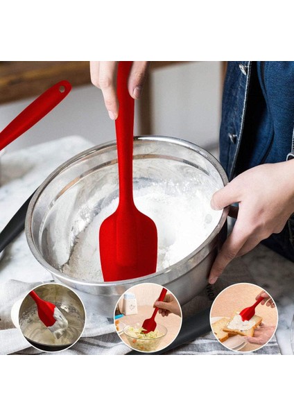 Silikon Spatula Seti - Kırmızı 6 Parça Paslanmaz Çelik Çekirdekli Yapışmaz Kauçuk Spatula - Pişirme, Pişirme ve Karıştırma Için Isıya Dayanıklı Spatula Mutfak Gereçleri Seti (Yurt Dışından) modelleri