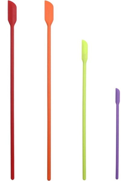 Mini Spatula Silikon Küçük Makyaj Spatula-Ince Kavanoz Spatula, Ince Kavanoz / Mutfak Şişeleri / Kozmetik Şişeleri Için 4 Paket (Çok Renkli) (Yurt Dışından)