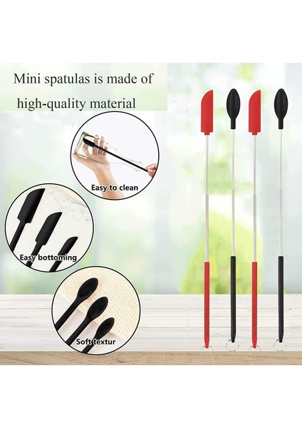 Mini Silikon Teleskopik Spatula ve Kepçe Kaşık, Mini Makyaj Spatula, Pişirme Için Isıya Dayanıklı Silikon Spatula Setleri, Kozmetik (Siyah) (Yurt Dışından) fırsatları