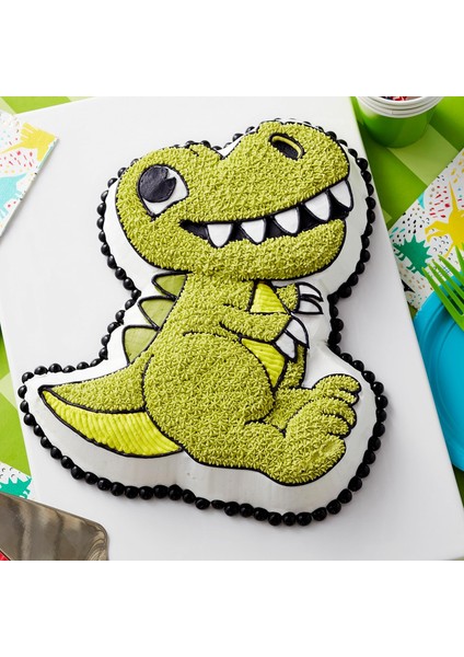 Dinozor Kek Tavası, Çocuk 3D Doğum Günü Pastası Tavası, Gümüş, Alüminyum (Yurt Dışından)