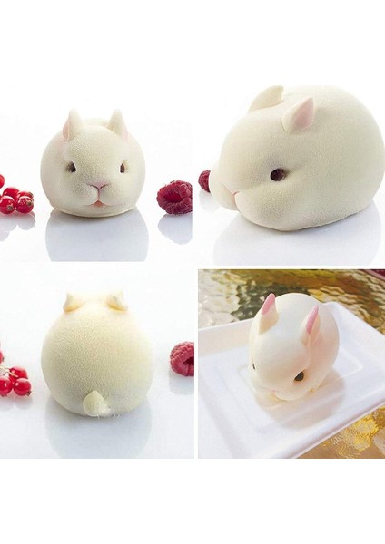 3D Paskalya Tavşanı Çikolata Pişirme Için Silikon Kalıp Tavşan Şekli Fransız Tatlı Fondan Mousse Kek Hayvan Kalıp (6 Kavite) (Yurt Dışından) fiyatları