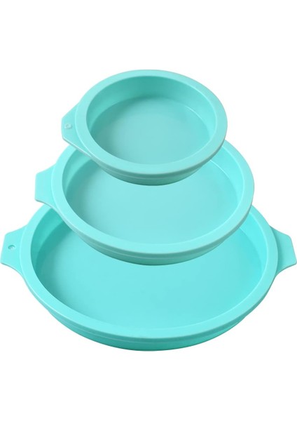 Silikon Yuvarlak Kek Kalıbı, 3 Paket Katmanlı Pastalar Için Silikon Kek Tavası Kalıbı, Gökkuşağı Pastaları, Reçine Bardak Altlıkları U2013 4 U201D+6 U201C+8 U201D (Yurt Dışından)