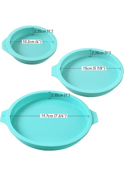 Silikon Yuvarlak Kek Kalıbı, 3 Paket Katmanlı Pastalar Için Silikon Kek Tavası Kalıbı, Gökkuşağı Pastaları, Reçine Bardak Altlıkları U2013 4 U201D+6 U201C+8 U201D (Yurt Dışından) fırsatları