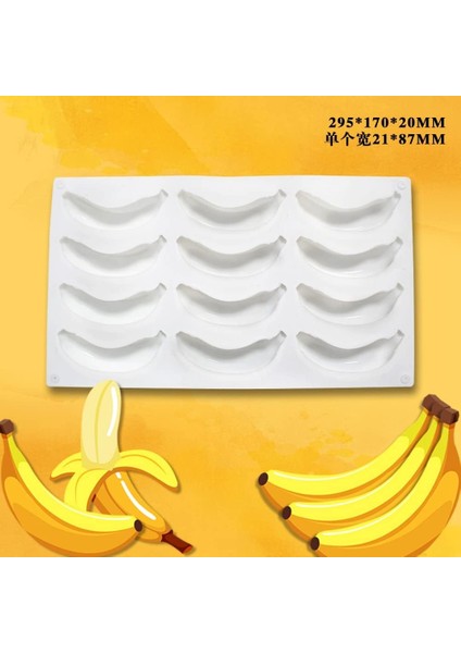 Silikon Kalıp Fırın Tepsisi Yapışmaz Pişirme Pasta Çikolatalı Kek Tatlı Dıy Dekorasyon Araçları (Muz R_11.8X6.8X0.08 Inç) (Yurt Dışından)