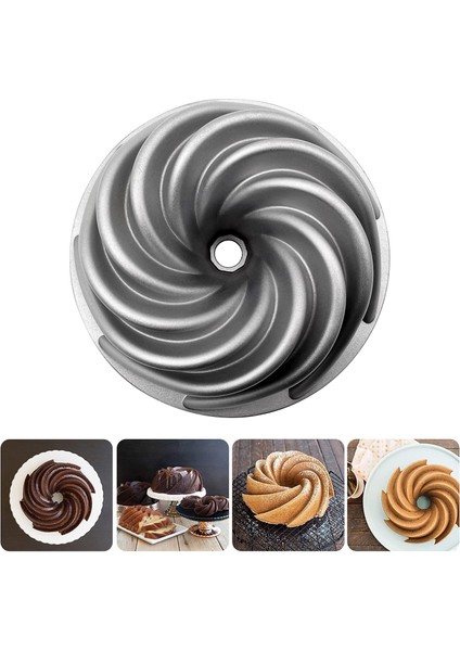 Charlotte Kek Kalıbı, 8 Inç Kek Tavası Alüminyum Mutfak Aksesuarları Dekorasyon Noel Düğün Sevgililer 3D Charlotte Kek Tavası (Girdap Şekli) (Yurt Dışından) fiyatları