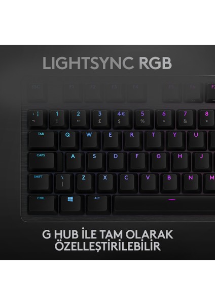 G G512 Carbon LIGHTSYNC RGB GX Brown Mekanik Oyun Klavyesi - Siyah