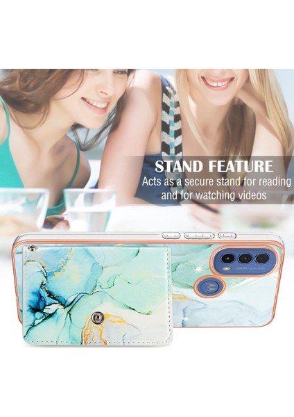 Motorola Moto E20/E30/E40 Mermer Ince Cüzdan Yumuşak Tpu Tampon Kartı (Yurt Dışından) modelleri