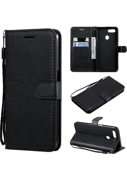A7 Için Flip CASE/A5S Iş Cüzdan Telefon Kılıfı Klasik Düz Renk (Yurt Dışından)