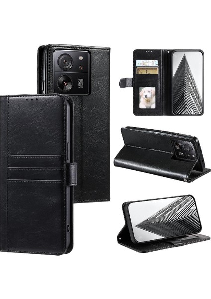 Xiaomi 13T Için Flip CASE/13T Pro Pu Deri Cüzdan 6 Kart Yuvaları Kickstand (Yurt Dışından)