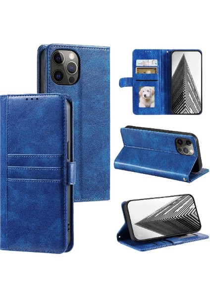 Iphone 12 Mini Kickstand Cüzdan 6 Kart Yuvaları Pu Deri Için Flip Case (Yurt Dışından)