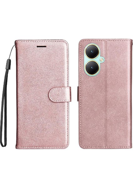Vivo Y27 4g Klasik Düz Renk Için Flip Case Yüksek Kalite Deri Cüzdan (Yurt Dışından)