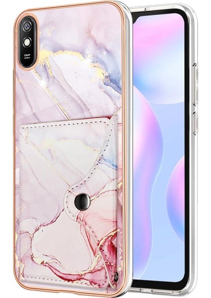 Xiaomi Redmi 9A Mermer Ince Cüzdan Yumuşak Tpu Tampon Kart Yuvaları (Yurt Dışından)