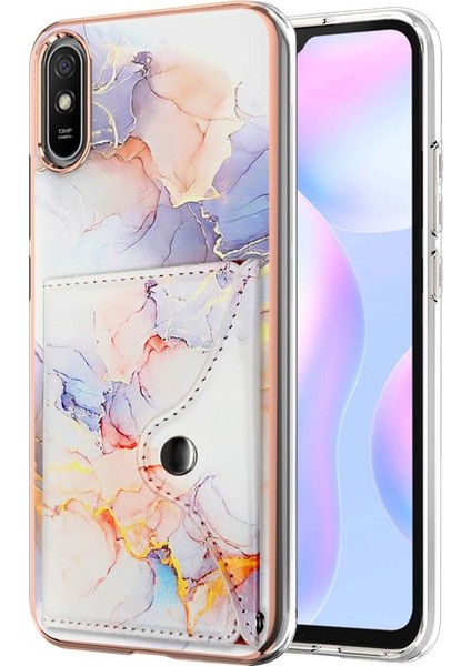 Xiaomi Redmi 9A Mermer Ince Cüzdan Yumuşak Tpu Tampon Kart Yuvaları (Yurt Dışından)