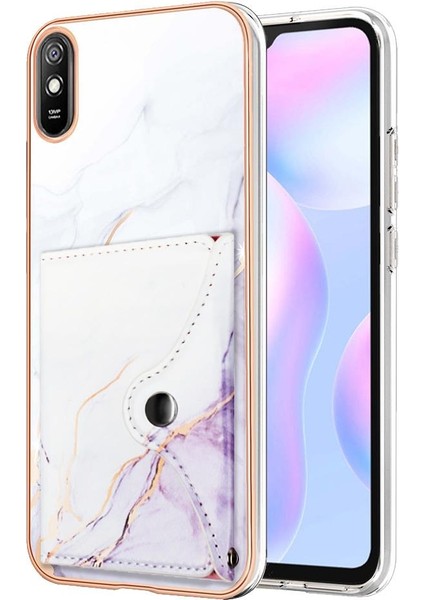 Xiaomi Redmi 9A Mermer Ince Cüzdan Yumuşak Tpu Tampon Kart Yuvaları (Yurt Dışından)