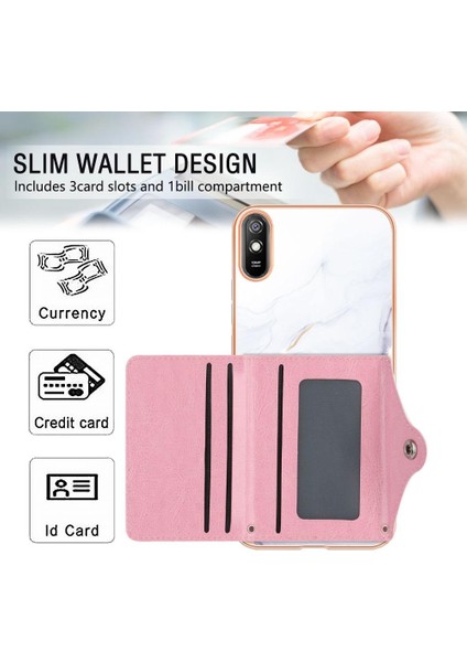 Xiaomi Redmi 9A Mermer Ince Cüzdan Yumuşak Tpu Tampon Kart Yuvaları (Yurt Dışından) fiyatları