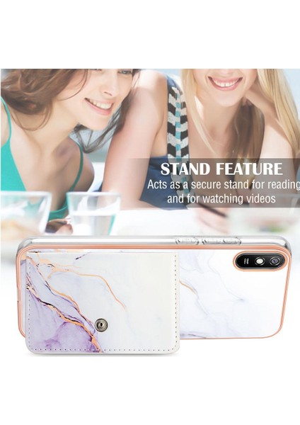 Xiaomi Redmi 9A Mermer Ince Cüzdan Yumuşak Tpu Tampon Kart Yuvaları (Yurt Dışından) fırsatları