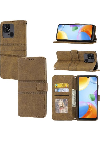 Xiaomi Redmi 10C Kickstand Manyetik Kapatma Darbeye Vaka Için Flip Case (Yurt Dışından)