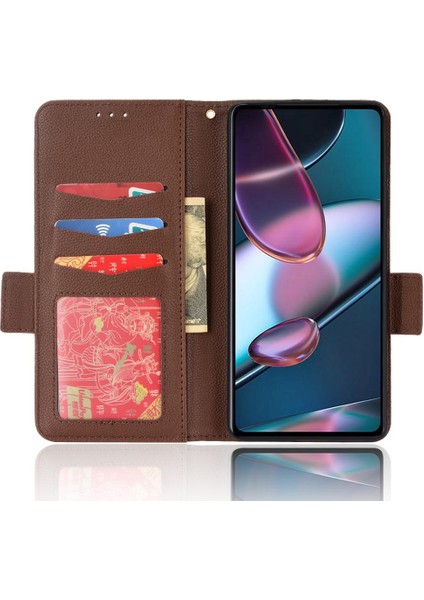 Motorola Moto Kenar Artı 2022 Cüzdan Kart Yuvaları Tutucu Manyetik Pu (Yurt Dışından)