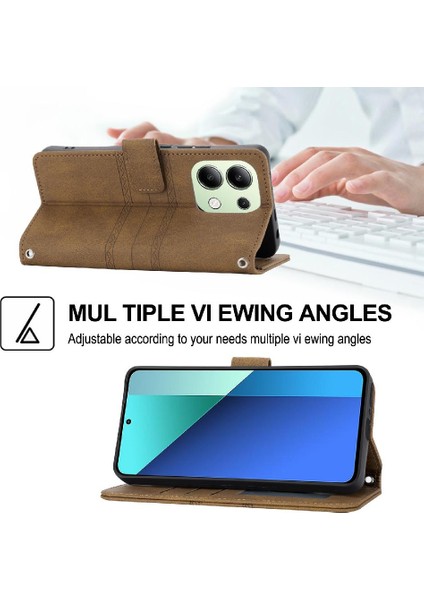 Xiaomi Redmi Not 13 Için Flip Case 4g Darbeye Koruyucu Kickstand Pu (Yurt Dışından)