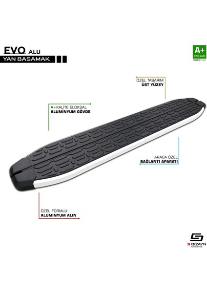 S-Dizayn Mg Zs Evo Aluminyum Yan Basamak 173 cm 2018 Üzeri