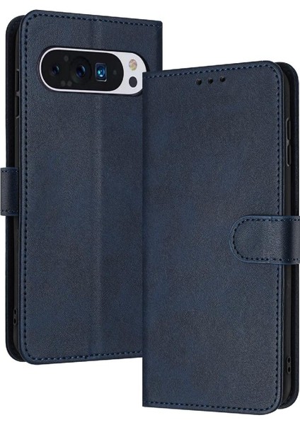 Toka Saf Renk Pu Deri ile Google Piksel 9 Pro Için Flip Case (Yurt Dışından)