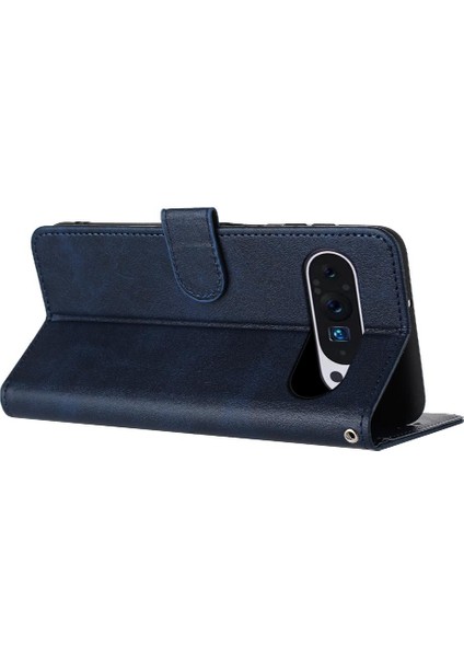 Toka Saf Renk Pu Deri ile Google Piksel 9 Pro Için Flip Case (Yurt Dışından)