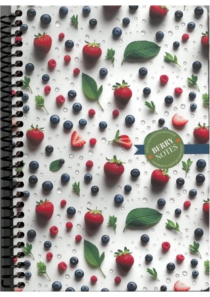 Defter Berry Notes 17*24 Spr.Sert Kpk. 120yp Çizgili çilek-kuşüzm