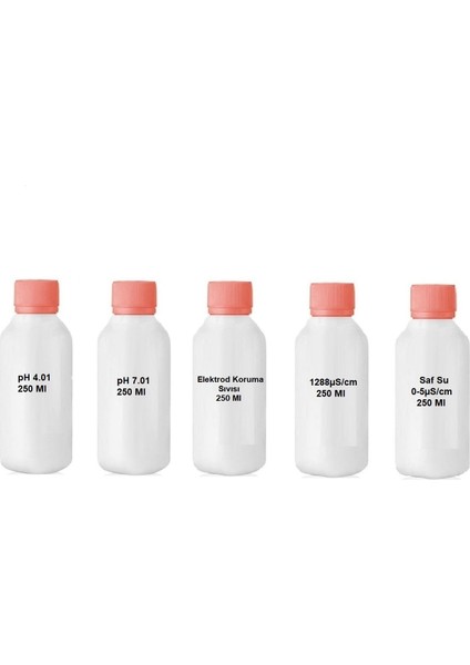 Ph 4.01 - 7.01 - Elektrod Koruma - 1288 Iletkenlik - Saf Su (Distile Su) Kalibrasyon Sıvıları 250ML