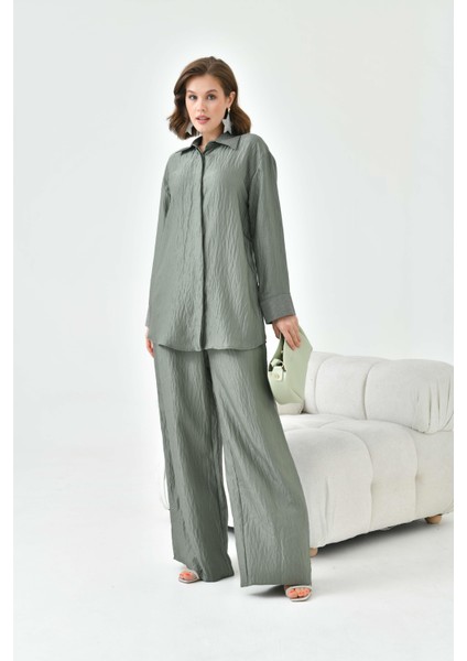 Kadın Yakası Ve Kolu Taşlı Takım Haki 30781 fiyatları