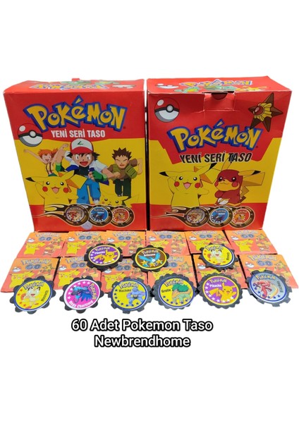 Pokemon Yeni Seri Taso (60 Adet) En Sevilen Nostaljik Pokemon Karakter Tasoları Oyun Kağıtları