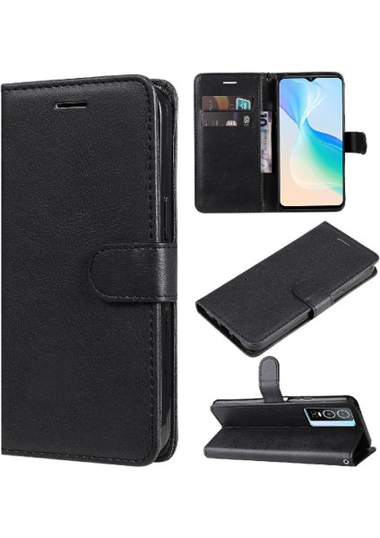 Vivo Y76 5g Için Flip CASE/Y76S 5g Yüksek Kaliteli Deri Klasik Düz Renk (Yurt Dışından) fırsatları