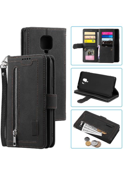 Xiaomi Redmi Not 9 Pro Max Için Flip Case Kordon 9 Kart Yuvaları Cüzdan Pu (Yurt Dışından)