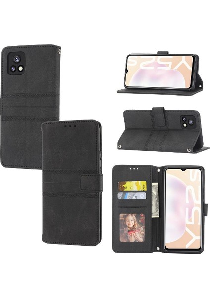 Vivo Y52S Için Flip Case Pu Deri Cüzdan Kılıf Kickstand Darbeye (Yurt Dışından)