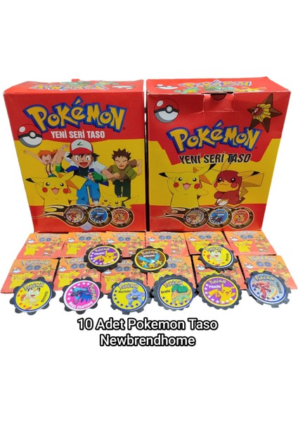 Pokemon Yeni Seri Taso (10 Adet) En Sevilen Nostaljik Pokemon Karakter Tasoları Oyun Kağıtları