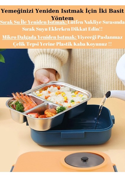 Grille Design Lunch Box Tek Katlı – Çorba Kaseli - Paslanmaz Çelik Sefer Tası – 1100 Ml.