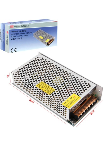 MRW-120-12 Metal Kasa Adaptör 12 Volt 10 Amper